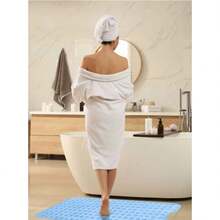 Blue Anti-Slip Shower Mat, Extra Long Non-Slip Tub Mat With Suction Cups & Drain Holes, Ty Bath Mat For Kids & Elderly, Waterproof & Mildew-Resistant, Durable  Material, Provides Secure Grip In Wet Areas, Prevents Slips & Falls, Comfortable Textured Surface For Foot Massage, Ideal For Bathtubs, Showers, Spa & Bathroom Floors, Home Ty Essentials, Great For Families, Pets & People With Mobility Issues, Suction Cups Keep It Firmly In Place, Drain Holes Allow Water To Flow Through, Easy To Rinse & Hang Dry, Odor-Resistant & Long-Lasting, A Must-Have For Every  Bathroom - Nhiều màu - Xem 4