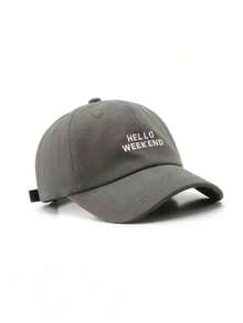 1件女款男款 Hello Weekend 棒球帽，簡約經典刺繡老爹帽，可調節，輕量，春夏季日常休閒街頭風旅行帽 - A - 查看 11