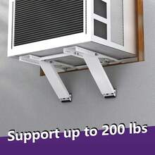 Universal Window Air Conditioner Support Bracket, Heavy Duty AC Condenser Mounting Frame, No Drilling Weather Resistant Cooling Unit Holder, Single Or Double Hung Windows Security Rack, Off White, 1 Pack - 1 - View 3