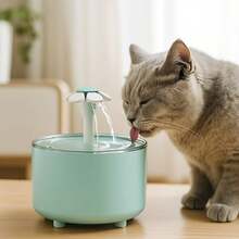 1500ML/50.72 Oz Cat Water Fountain - Floral Design Automatic Pet Water Dispenser With Circulation Filter, USB Powered (Adapter Not Included), Suitable For Cats And Small Dogs - Multicolor - View 5