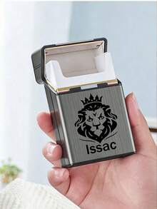 1/2Pcs Estuche de cigarrillos personalizado, estuche de cigarrillos magnético con nombre grabado personalizado, estuche de cigarrillos con tapa abatible personalizable y elegante, capacidad para 20 cigarrillos, regalo personalizado para el Día del Padre, portacigarrillos, regalos de aniversario, regalos para padrinos de boda - Estilo A - Ver 6