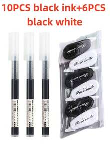 10/20pcs Quick-Dry Water-Based Gel Pens, 0.5mm Black/Blue/Red Ink, School/Office Essential, Back To School Season - One Size - View 16