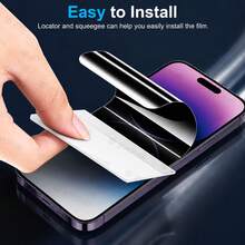 ZYONS 3pcs Privacy Hydrogel Screen Protector, Full Screen Hydrogel Film, Soft Screen Protector, Anti-Peeping, Privacy Protection, Anti-Fingerprint Anti-Scratch, Compatible With Phone Case, Glossy Edge, Compatible With Iphone 17 Pro Max/17 Air/17E/16/15/14/13/12/11/16 Pro Max/16E/Plus/Mini/X/Xr/Xs Max, Bubble-Free, Comes With Scraper Card - Clear - View 8