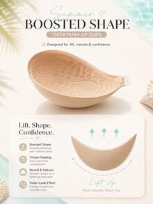 2 PIEZAS Sujetador Adhesivo Sin Tirantes con Efecto Push Up para Mujer con Tirantes Transparentes Desmontables, Sujetador Invisible sin Espalda para Vestidos de Verano - Multicolor - Ver 3