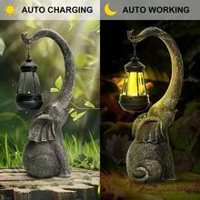 Solar Elephant Statue Outdoor Garden Decor, Resin Elephant Sculptures With Solar LED Lights, Waterproof Animal Crafts For Patio Yard Lawn Courtyard Pathway Home Decoration - 1 Pc - View 11