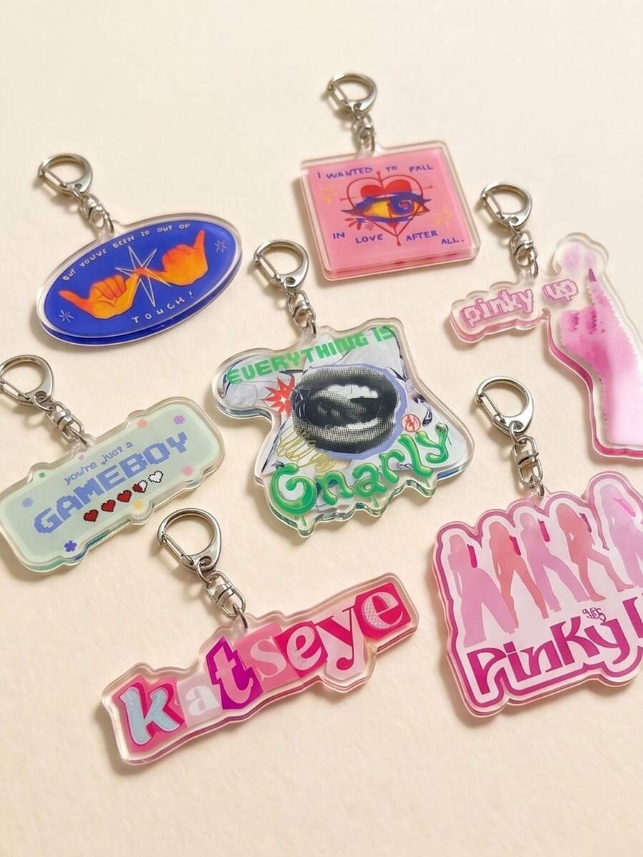1/7pcs KATSEYE Acrylic Keychain, Girl Group Manon Sophia Daniela Lara Megan Yoonchae, Fan Gift, Concert Bag, Phone Case, Daily Key Pendant - 7pcs - View 1