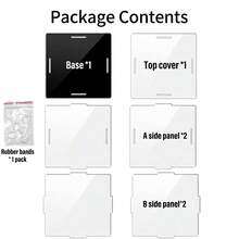 Transparent Acrylic Display Box, 50 Size Options Available, DIY Assembly, Suitable For Models, Building Blocks, Crafts, Souvenirs Display And Dust Protection - 5mm Black PVC Base - View 5