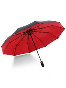 1pc Dual Layer Automatic Windproof Umbrella, 10-Rib One-Key Open & Close, Reinforced Anti-Wind Rain Umbrella, Back To School Supplies Back To School, Spring Summer Picks, Travel, For Men, For Women, Vacation - Multicolor - View 9