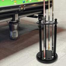 SanBouSi 9-Hole Revolving Billiard Stick Cue Rack Wood Billiard Cue Rack Stick Holder Pool Stick Holder - Black - View 4