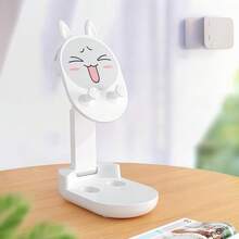 1 pezzo Supporto da tavolo per telefono con design carino a cartoni animati, universale per tablet, supporto regolabile e retrattile, compatto, minimalista e portatile, supporto inclinato per ragazze, ideale per scrivania, streaming live e visione di video - Multicolore - Visualizzare 7
