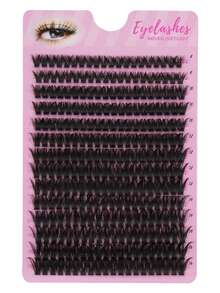 280 Stücke Crossover Wimperncluster, Kunstnerz D-Locke Einzelwimpern, 8-16mm gemischte Länge, ultraweiche leichte knotenfreie Fasern, tierversuchsfrei, einfach anzubringende wiederverwendbare DIY-Wimpern für Heimverlängerung - D - Übersicht 5
