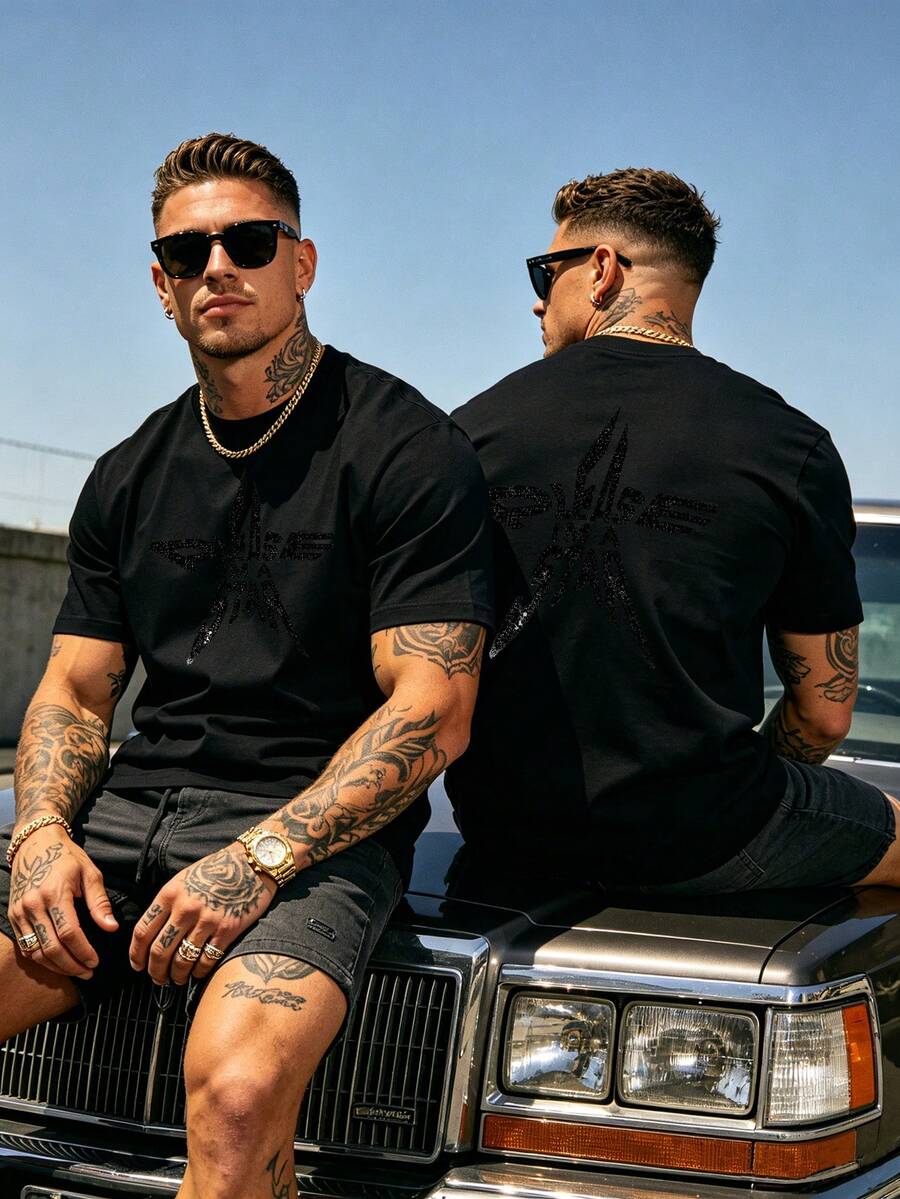 Lightweight 102% Cotton Unisex Tee For Short Trip Easy Going Out Wear - Black - View 1