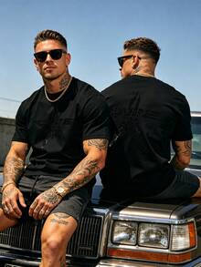 Lightweight 102% Cotton Unisex Tee For Short Trip Easy Going Out Wear - Black - View 6