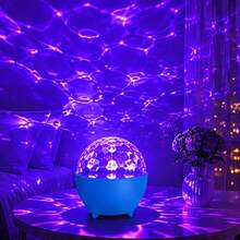 藍色 LED 水波紋投影燈，旋轉 RGB 海洋波浪夜燈，USB 供電浪漫氛圍燈，適用於臥室、遊戲室、派對、婚禮和家居裝飾，適合青少年、情侶和家庭在任何場合的必備禮物 - RGB - 查看 10