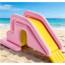 Macaron Pink Yellow Inflatable Slide, One-Touch Inflation, Portable And Easy To Store, Suitable For Pool And Backyard - Pink - View 8