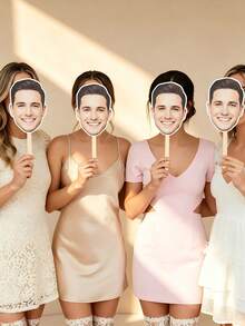 Personalized Oversized Photo Props: Custom Handheld Face Silhouettes And Pet Portraits-Ideal Photo Props And Fun Accessories For Bachelor/Bachelorette - Multicolor - View 5