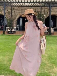 Women Long Dresses - Pink - View 10