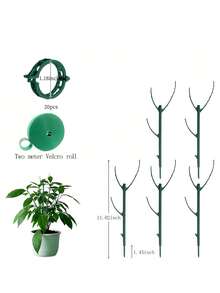 1套孟加拉葉植物支撐架，包含5個可堆疊高樁和1捲紮帶，格子式園藝支撐架設計用於攀爬植物莖部，適用於戶外園藝 - 多色 - 查看 13