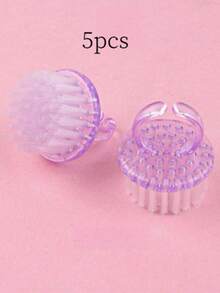3/5/10 piezas Cepillo de uñas Cepillos de limpieza de uñas Anillos, Cepillo suave para eliminar el polvo para limpiar dedos y uñas de los pies, Herramienta mini de limpieza de uñas Colores adecuados para el verano - Multicolor - Ver 14