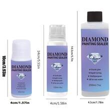 60ml/120ml/200ml 鑽石畫密封劑，附 3 把刷子，5D 鑽石畫黏著膠，永久黏合，亮面密封劑，鑽石畫拼圖 - 紫色 - 查看 2