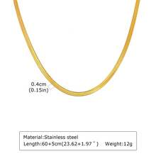1pc Minimalist Fashion Flat Snake Chain Stainless Steel Blade Chain Necklace For Men, Jewelry, Accessories, Summer, Layered Gothic Style, Vintage - Gold - View 18