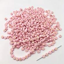 200颗/包 6mm*6mm 多色亚克力字母珠，适用于珠宝制作、家居DIY工艺品、项链和钥匙扣配件 - 彩色 - 查看 18