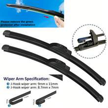 24"+14"Windshield Wiper Blades Replacement For U/J-Hook Type Wiper Arms(Set Of 2) - U/J-hOOK - View 4