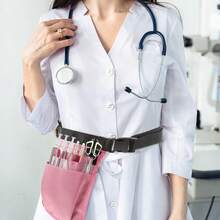 1pc Nursing Tool Waist Bag Nurse Medical Bag Rose Gold Initials A To Z Letter Pattern Multifunctional Adjustable Multi-Insert Bag, Pet Medical Care Bao Universal Multi Pocket Nurse Fanny Pack Multi Pocket Waist Organizer Belt With Adjustable Waist Strap Work Pocket Medical Supplies Storage Waist Pouch Organizer Pouch - Pink - View 5
