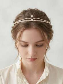 Girls Crown Hair Accessory Rhinestone Metal Tiara Girls Performance Dress Matching Headpiece Princess Dress Crown - Gold - View 3