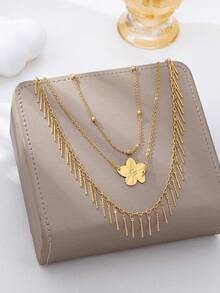 3pcs/Set Summer Spicy Style Bikini Beaded Chain Flower Waist Chain Set - Yellow Gold - View 2