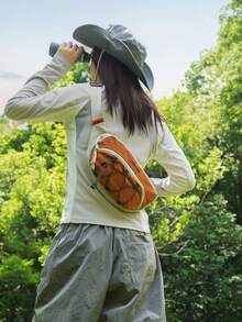 多隔層戶外運動格紋尼龍女款胸包，大容量輕量腰包，多功能斜背包。適合女孩、女性、大學生、年輕職場女性和白領上班族。適用於辦公室、大學、工作、商務、通勤、購物、約會、戶外活動、旅行、徒步、露營，也是送給女性的絕佳禮物。 - 彩色 - 查看 7