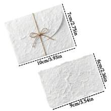 Bộ giấy viết thư thủ công 350g dày, bề mặt vân nhám, bao gồm thiệp chúc mừng, phong bì, dây thừng gai, dùng để viết thư tình, thiệp mời, thiệp lễ hội, thư cảm ơn - Phong bì + giấy viết thư + dây - Xem 2