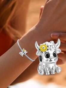 1 buah Manik Liontin Tanduk Motif Krisan Berkilau Modis, Cocok untuk Perhiasan Wanita, Gelang DIY - Gaya 8 - View 6