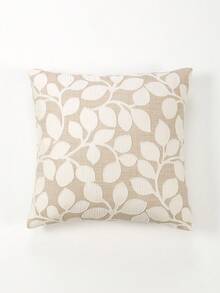 1pc Leaf Pattern Jacquard Design Pillow Case, Modern Style Polyester Fiber Square Cushion Cover, Comfortable And Soft, Suitable For Living Room Home Decor - Multicolor - View 2