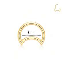 16G Daith 穿刺耳環 316L 不鏽鋼身體穿刺飾品 18K 金電鍍 扣環式 軟骨耳骨/耳輪/耳屏適用 女款 - 月亮 - 查看 7