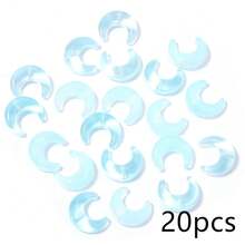 20顆/包 玻璃彩色透明月亮形散珠 13X15mm 卡通新月珠，適用手鍊、手機鍊、鑰匙圈吊飾裝飾，手工DIY珠寶配件 - 月亮形散珠 - 查看 15