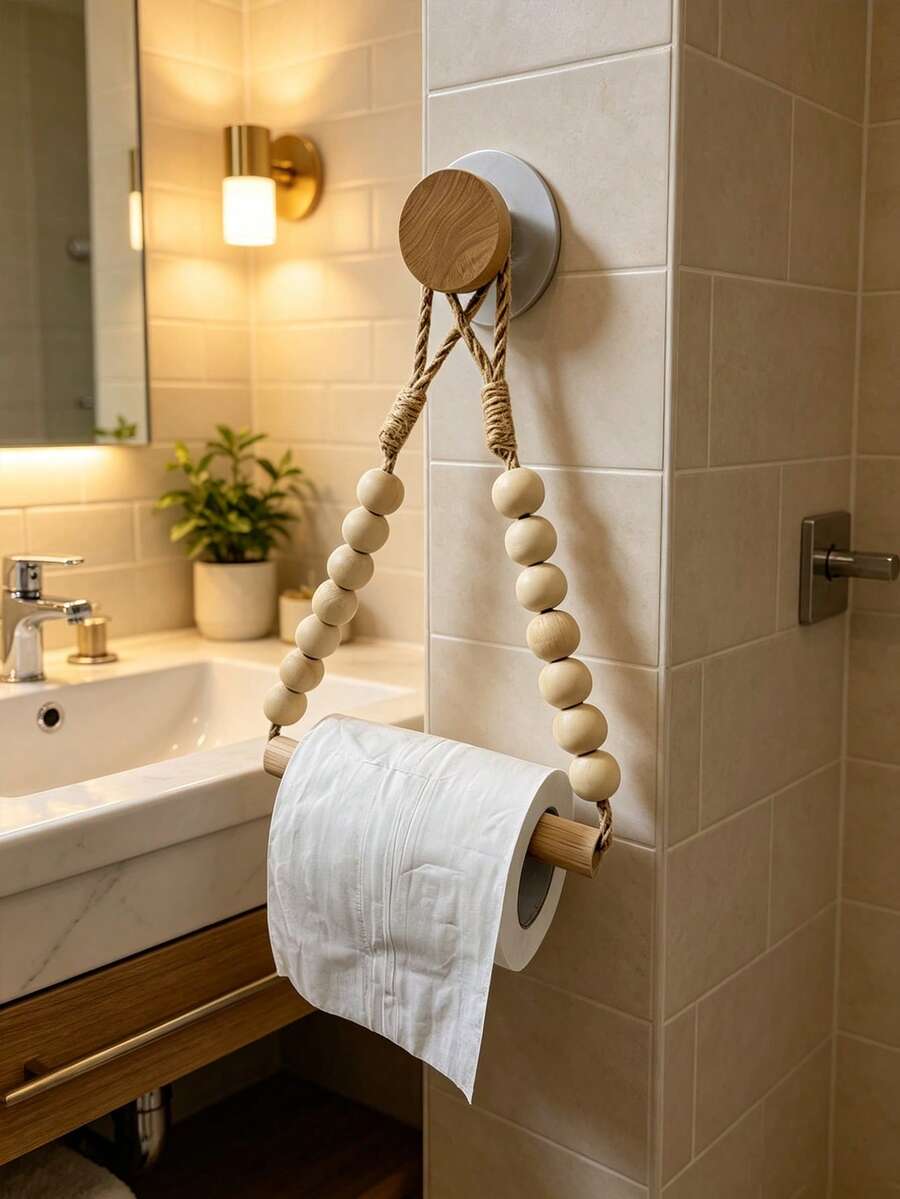 Beaded Rod Toilet Paper Holder Stick Beaded Tissue Rack Storage Shelf Homestay Decoration Nordic Style Towel Rack - Multicolor - View 1