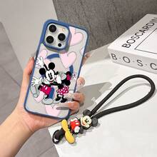 This Disney Mickey Mouse Pattern Lanyard Phone Case Features A Strong Magnetic Closure And Full Coverage Of Acrylic And TPU Material. It's Shockproof, Lightweight, And Suitable For IPhone17/16/11/13/15/15 Plus/15 Pro/15 Pro Max/12/14 Pro Max/11 Pro Max/12 Pro/12 Pro Max/13. It's A Popular Birthday Gift, Business Gift, Durable, Stain-Resistant, And Fingerprint-Resistant New Phone Case For Men And Women. It Also Includes A Mickey Mouse Phone Case And Mickey Mouse Doll Bracelet. Compatible With SamsungGalaxy S20, S21, S22, S23, And S24 Series. It's The Perfect Gift For Friends And Family. This Stylish Phone Case Is Fun, Lightweight, And Durable. IPhone17 Pro Max Phone Case, Minnie Phone Case. - màu đen - Xem 6