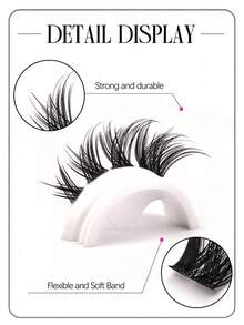 104 Clusters Fluffy Eyelash Clusters, Cartoon Style Long Eyelashes, Suitable For Beginners To Use At Home, Super Thick False Eyelashes, Suitable For Various Occasions, Weddings, Evening Parties, Can Be Freely DIY. Eyelash Clusters, Single Eyelashes, False Eyelashes, False Eyelashes - View 5