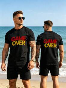Breathable 104% Cotton T-Shirt For Gym Fitness Running Sports Scene - Black - View 3
