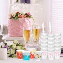 20PCS Plastic Pink Bow Wine Glasses, Cute Bow Hard Plastic Mini Wine Cups, Transparent Beverage Tasting Sample Cups, Suitable For Home, Office, Bar, Restaurant, Birthday Party, Wedding, Bridal Gift, Bachelorette Party, Etc., Can Hold Espresso, Wine, Cocktails, Etc. - View 5