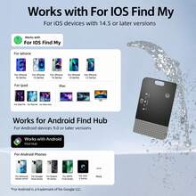 RSH Kartu Pelacak Pintar Sistem Ganda, Kompatibel dengan Apple Find My & Find Hub, Tahan Air IP68, Pengisian Daya Nirkabel, Ultra Tipis, Bluetooth, Tag Pencari Anti-Hilang untuk Dompet, Koper, Paspor - MultiWarna - View 6