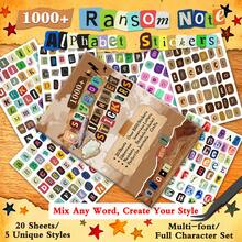 1000+Pcs Alphabet Sticker Book, 20 Sheets Ransom Note Style Mixed Font Letter Stickers For Journal, Scrapbook, Laptop, Phone Case & Gift Box For Stationery Lovers, Creatives & Collectors School Supplies - Alien - View 1