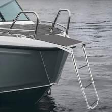 Stainless Steel Foldable Boat Ladder, Telescopic Boarding Ladder, 661.39lbs Load Bearing For Yacht Speedboat - Silver - View 10