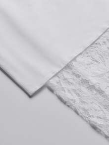 Elegant Commuter White Lace Cuffed Pants Summer - White - View 8