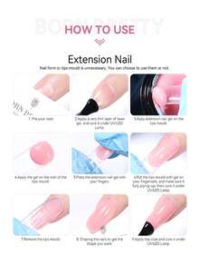 BORN PRETTY 60g Non-Stick Hand Extension Gel Nail Polish 3D Shaping/Sculpting/Carving Milky Jelly Hard Gel UV/LED Manicure - 白色 - 查看 10