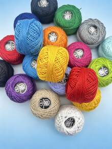 8/12/16 Colors Cotton Lace Crochet Yarn Set, Size 8 Lace Yarn Suitable For Hand Knitting, Embroidery And Cross Stitch Fine Yarn, Soft Crochet Yarn For Handicraft Enthusiasts, Multi-Color Assortment - No. 8 Lace Thread - View 2