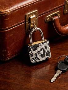 Mini Sparkling Leopard Print Crystal Keyed Padlock - Metal Mini Lock With 2 Keys, No Assembly Required,Luggage Locks With Keys, Locker Lock Small Luggage Padlocks, Suitcase Locks Metal Keyed Padlock For Luggage, Gym Lockers, Suitcases & Storage Cabinets,School Gym Classroom Matching Game Travel Backpack,Mother's Day Gift - Multicolor - View 7
