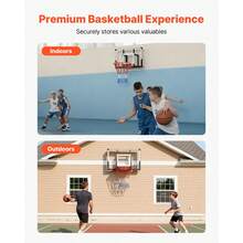 Wall Mount Basketball Hoop, 44-Inch PC Backboard Mounted Basketball Hoop Outdoor With Solid Steel, 0.08 Inch Thickened Backboard, Thickened Woven Nylon Basketballs Net, Indoor & Outdoor Use On-Site - 1 - View 8
