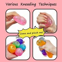 1/3/6 PCS Glitter Jelly Dumpling &Bao Bun Squishy Toys Soft Stretchy TPR Squeeze Toy Stress Relief Random Color Back To School Summer Camp Party Gift,Toys For Girl,Kids Toys,Squishy Pack,Squishy>Stress Ball,Squishy Toy Taba,Bear Toy,Paw Print Squishy - 彩色 - 查看 3